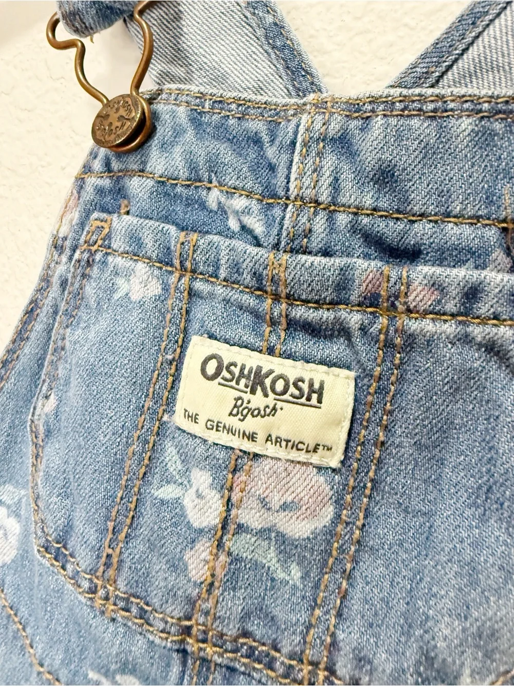 Oshkosh Vestbak Floral Denim Overalls 9-12 months